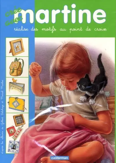Crée avec Martine, réalise des motifs au point de croix
