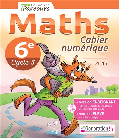 Cahier numérique iParcours Maths 6e (clé USB) 2017