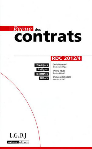 Revue des contrats, n° 4 (2012)