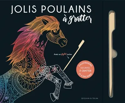 Jolis poulains à gratter : 6 illustrations élégantes à gratter et à encadrer