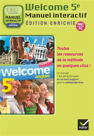 Welcome, anglais 5e : palier 1 A1 + A2 : manuel interactif, Mac PC