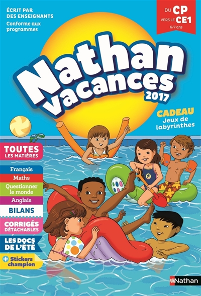 Nathan vacances 2017, du CP vers le CE1, 6-7 ans : toutes les matières