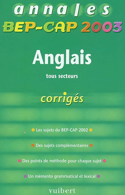 Anglais tous secteurs : BEP-CAP 2003