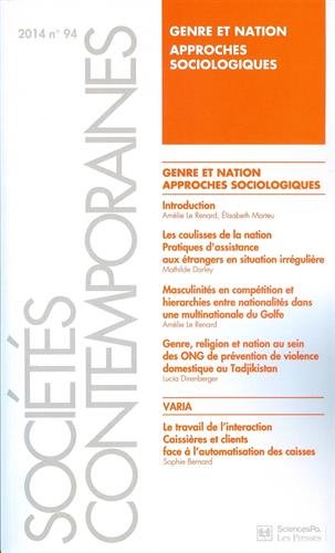 Sociétés contemporaines, n° 94. Genre et nation : approches sociologiques