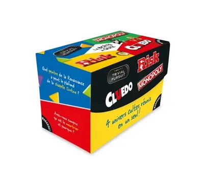 La boîte à quiz : Trivial Pursuit, Monopoly, Risk, Cluedo