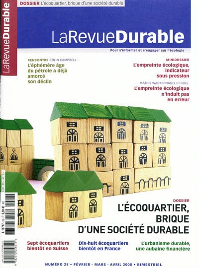 Revue durable (La), n° 28. L'écoquartier, brique d'une société durable