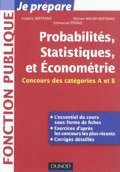 Probabilités, statistiques et économétrie : concours des catégories A et B