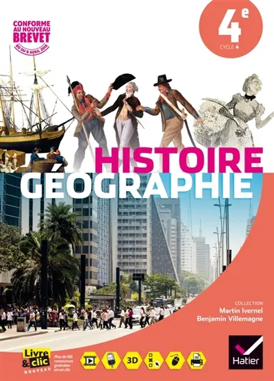 Histoire géographie 4e, cycle 4 : conforme au nouveau brevet, BO du 8 avril 2016