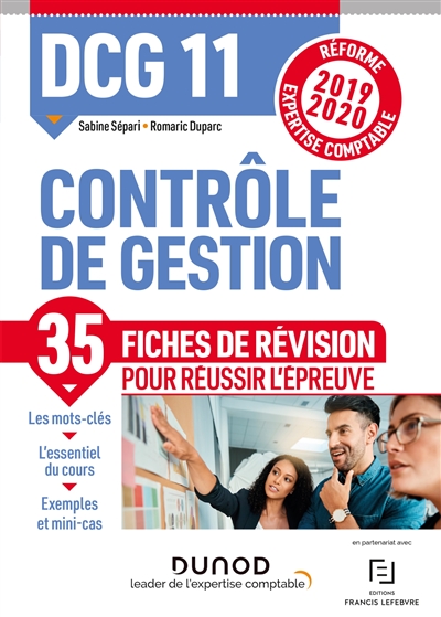 DCG 11, contrôle de gestion : 38 fiches de révision pour réussir l'épreuve : réforme expertise comptable 2019-2020
