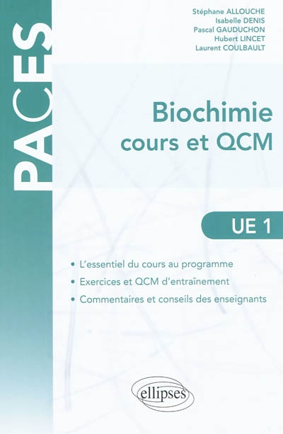 Biochimie cours et QCM, UE1