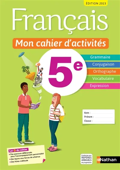 Français, mon cahier d'activités 5e