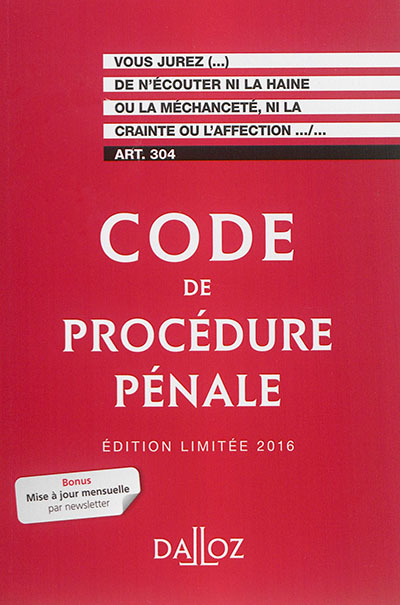 Code de procédure pénale 2016