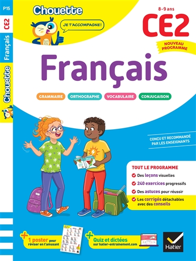 Français CE2, 8-9 ans : leçons et exercices corrigés : cahier de soutien, nouveau programme
