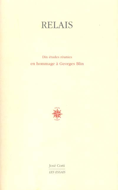 Relais : dix études réunies en hommage à Georges Blin