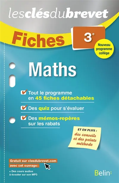 Maths 3e : nouveau programme collège