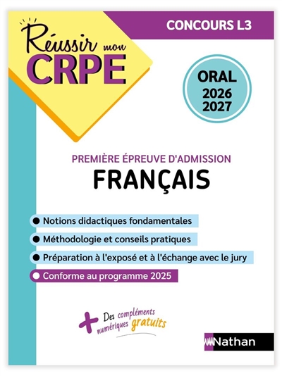 Français, épreuve de leçon : oral 2026-2027 : concours L3