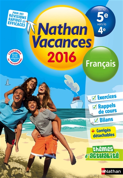 Nathan vacances 2016, de la 5e vers la 4e : français