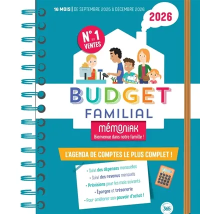Budget familial 2026 : 16 mois, de septembre 2025 à décembre 2026 : l'agenda de comptes le plus complet !