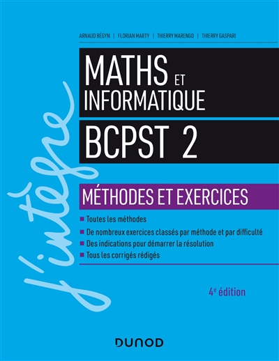 Maths et informatique BCPST 2 : méthodes et exercices