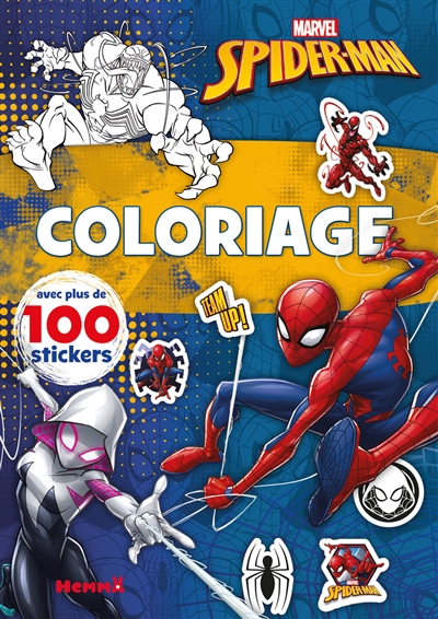spider-man : coloriage avec plus de 100 stickers