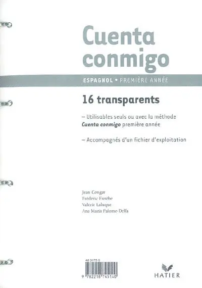 Cuenta conmigo, espagnol première année : 16 transparents
