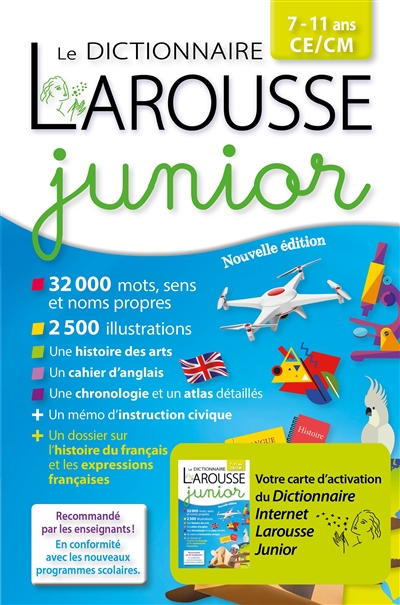Dictionnaire Larousse junior, 7-11 ans, CE-CM : avec carte d'activation