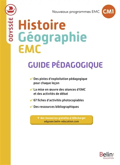 Histoire, géographie, EMC CM1 : guide pédagogique : nouveaux programmes EMC