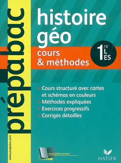 Histoire-géo 1re L, ES : cours et méthodes