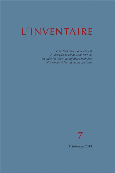 Inventaire (L'), n° 7