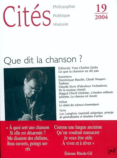 Cités, n° 19. Que dit la...