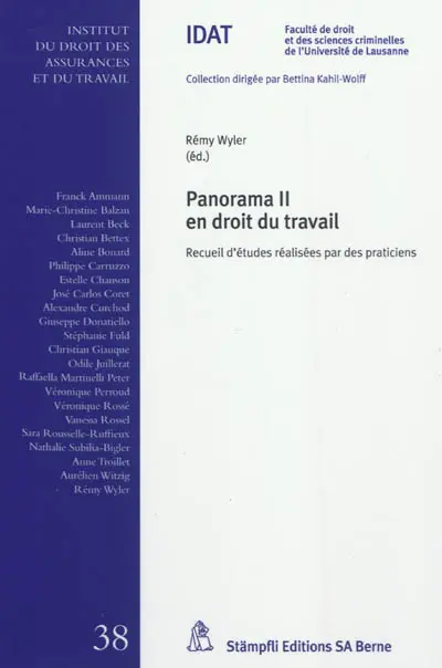 Panorama en droit du travail : recueil d'études réalisées par des praticiens. Vol. 2