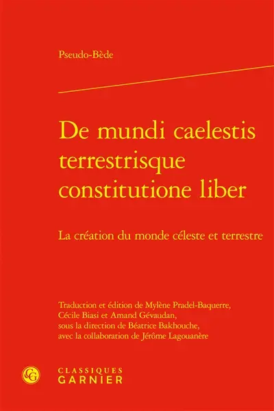 De mundi caelestis terrestrique constitutione liber. La création du monde céleste et terrestre