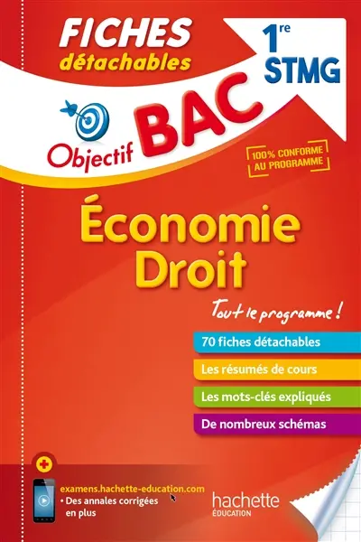 Economie droit, 1re STMG : 70 fiches détachables