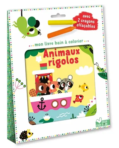 Animaux rigolos : mon livre bain à colorier