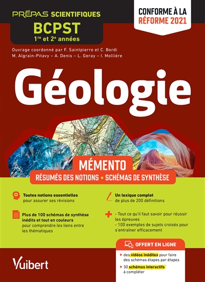 Géologie prépas scientifiques BCPST 1re et 2e années : mémento : conforme à la réforme 2021