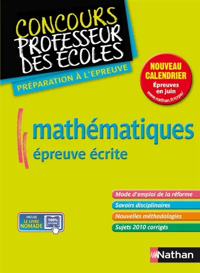 Mathématiques, épreuve écrite : nouveau concours master