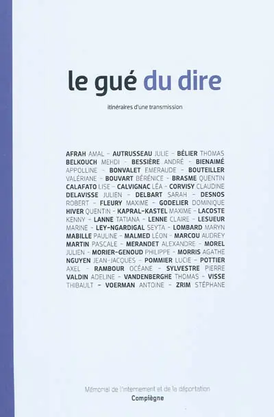 Le gué du dire : itinéraires d'une transmission