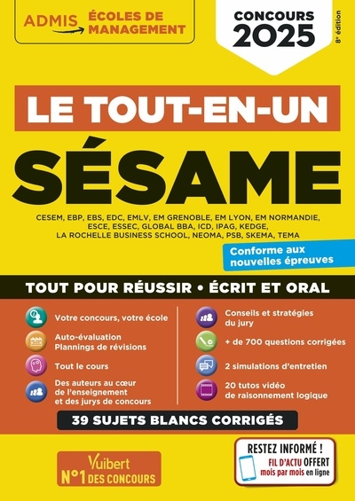 Sésame : CESEM, EBP, EBS... : le tout-en-un, concours 2025