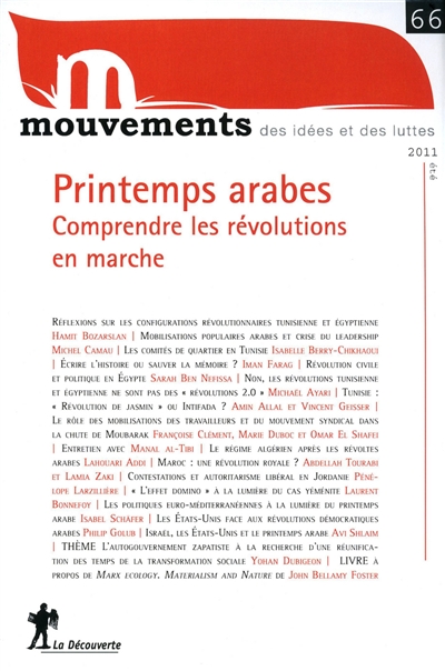 Mouvements, n° 66. Printemps arabes : comprendre les révolutions en marche