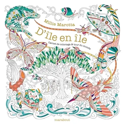 D'île en île : carnet de coloriage & tour du monde