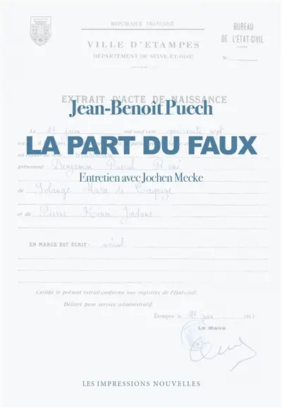 La part du faux : entretien avec Jochen Mecke