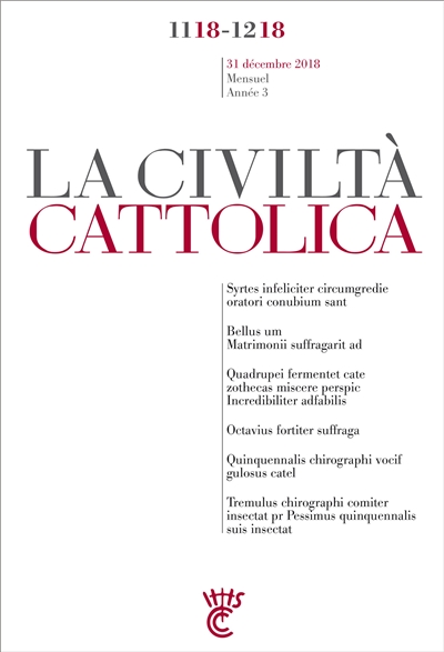 Civiltà cattolica (La), n° 11-12 (2018)