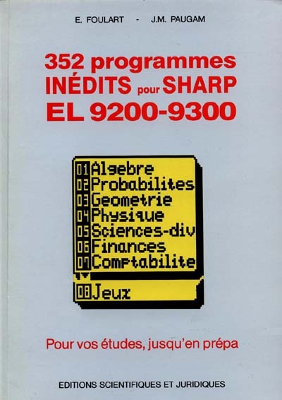 352 programmes inédits pour Sharp el 9200-9300