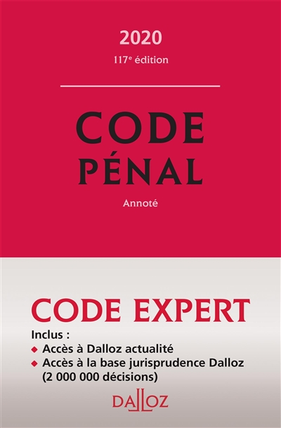 Code pénal, code de procédure pénale 2020 - Expert