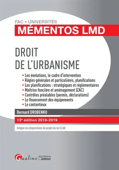 Droit de l'urbanisme : 2018-2019
