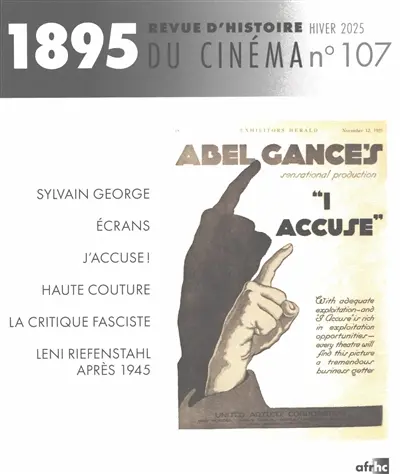 Mille huit cent quatre-vingt-quinze : revue d'histoire du cinéma, n° 107
