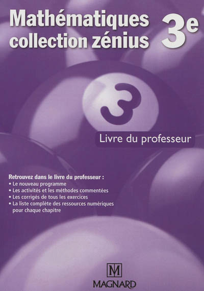 Mathématiques 3e : livre du professeur