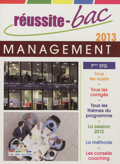Management, Terminale STG : 2013