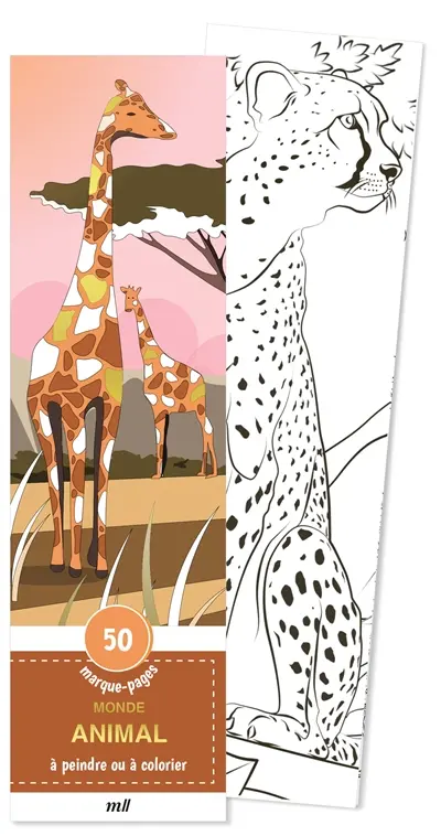Monde animal : 50 marque-pages à peindre ou à colorier