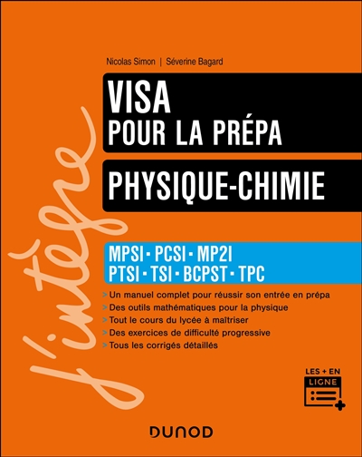 Physique-chimie, visa pour la prépa : MPSI, PCSI, MP2I, PTSI, TSI, BCPST